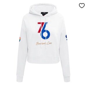 Pro Standard NBA PHILADELPHIA 76ERS CITY EDITION WOMEN'S CROPPED HOODIE Med NWT